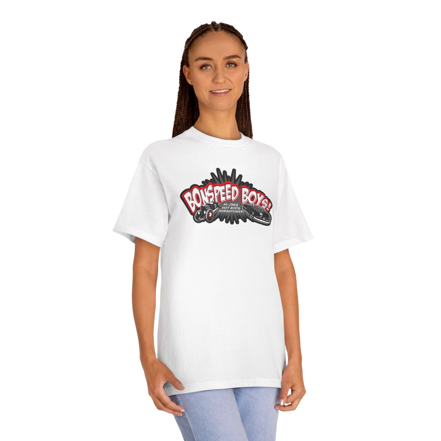 bonspeed Boys Graphic Tee – Retro Racing Car Logo T‑Shirt