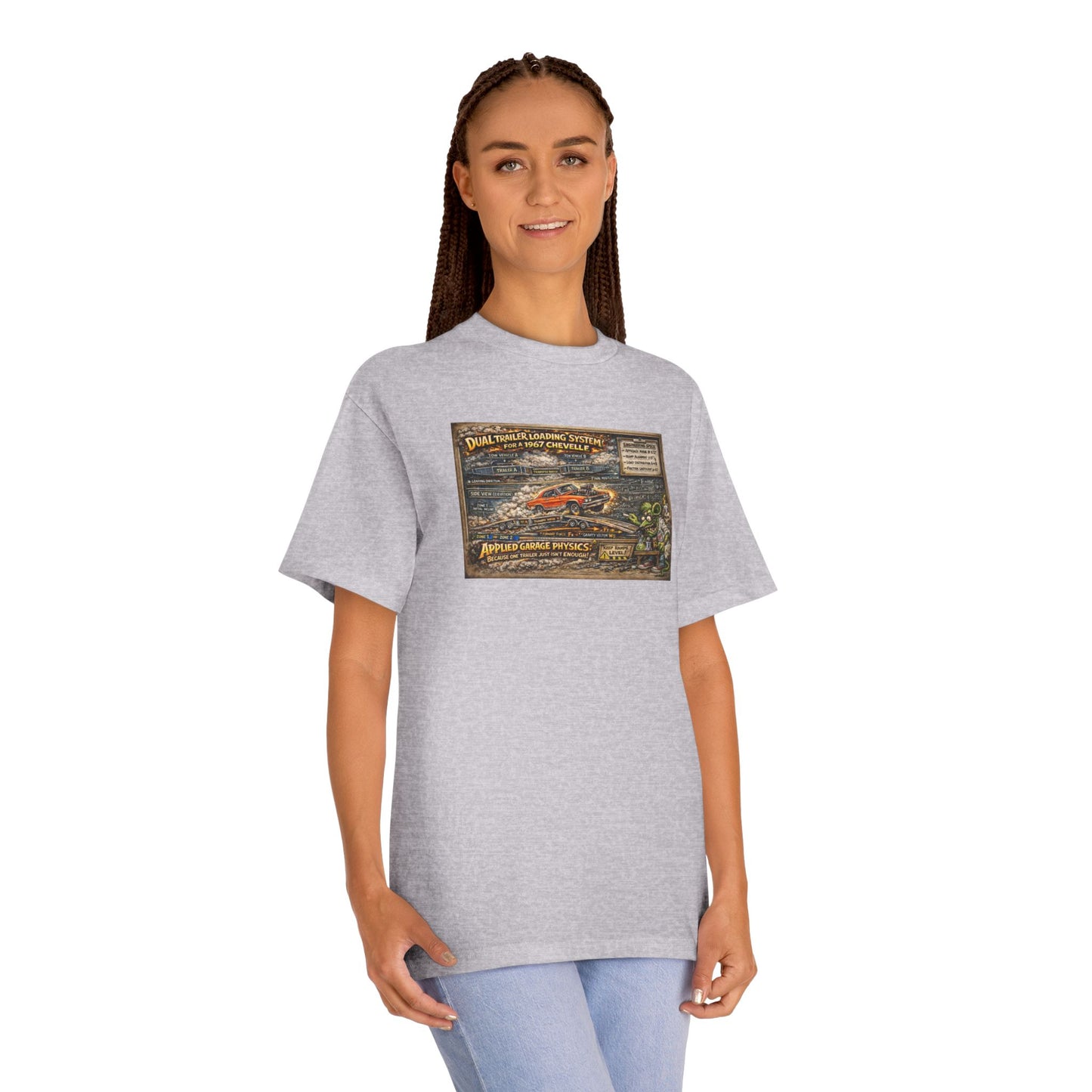 Dual Car Trailer Loading Method T-Shirt, Funny Rat Fink Style 67 Chevelle Shirt
