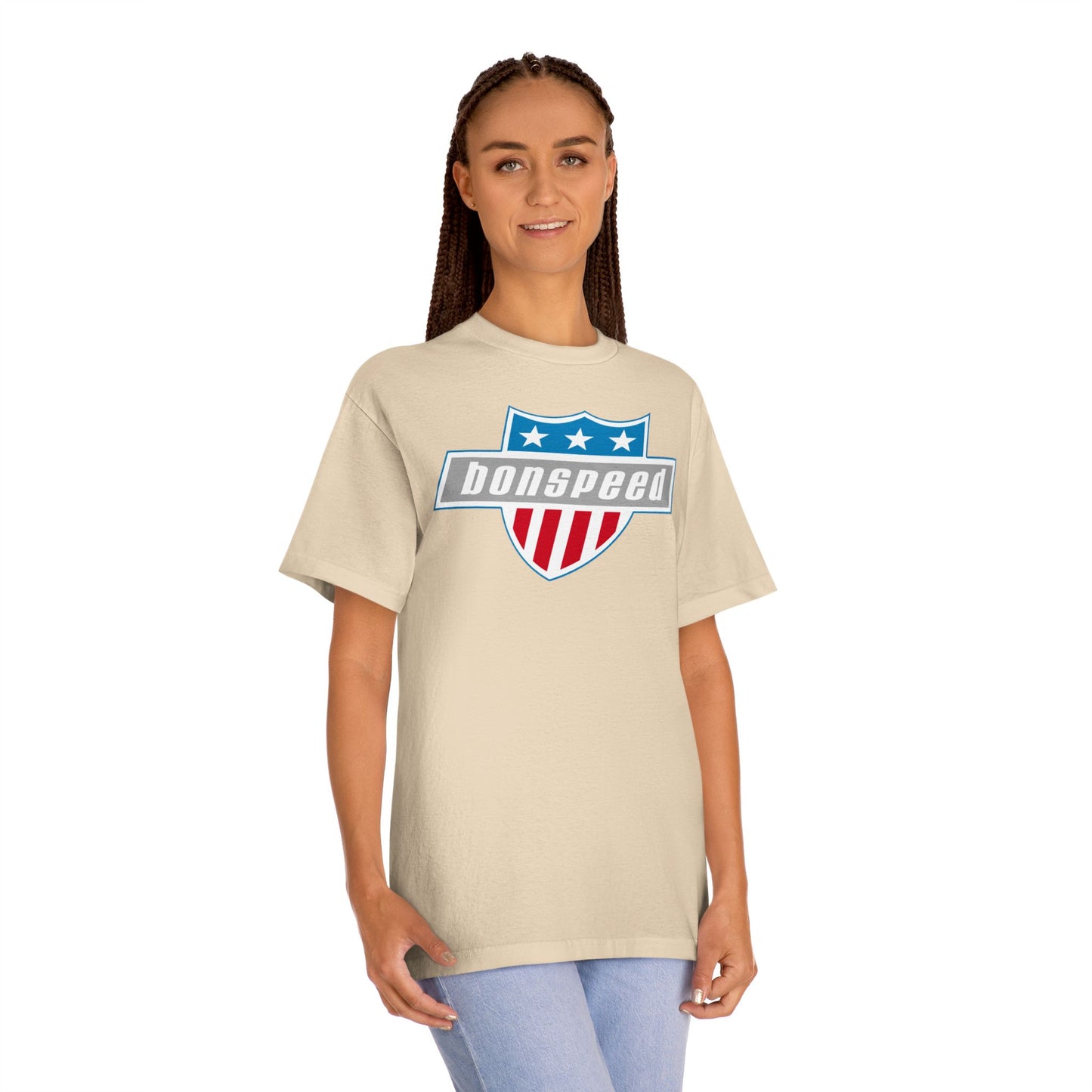 bonspeed American Shield Graphic Tee, Muscle Car Style, Performance T-Shirt