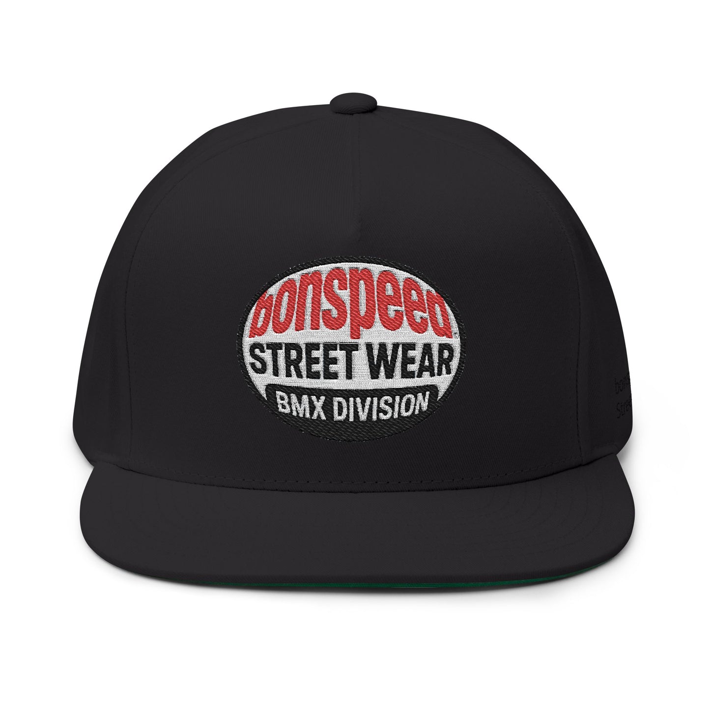 bonspeed Street Wear Embroidered Flat Bill Cap — BMX Division Snapback