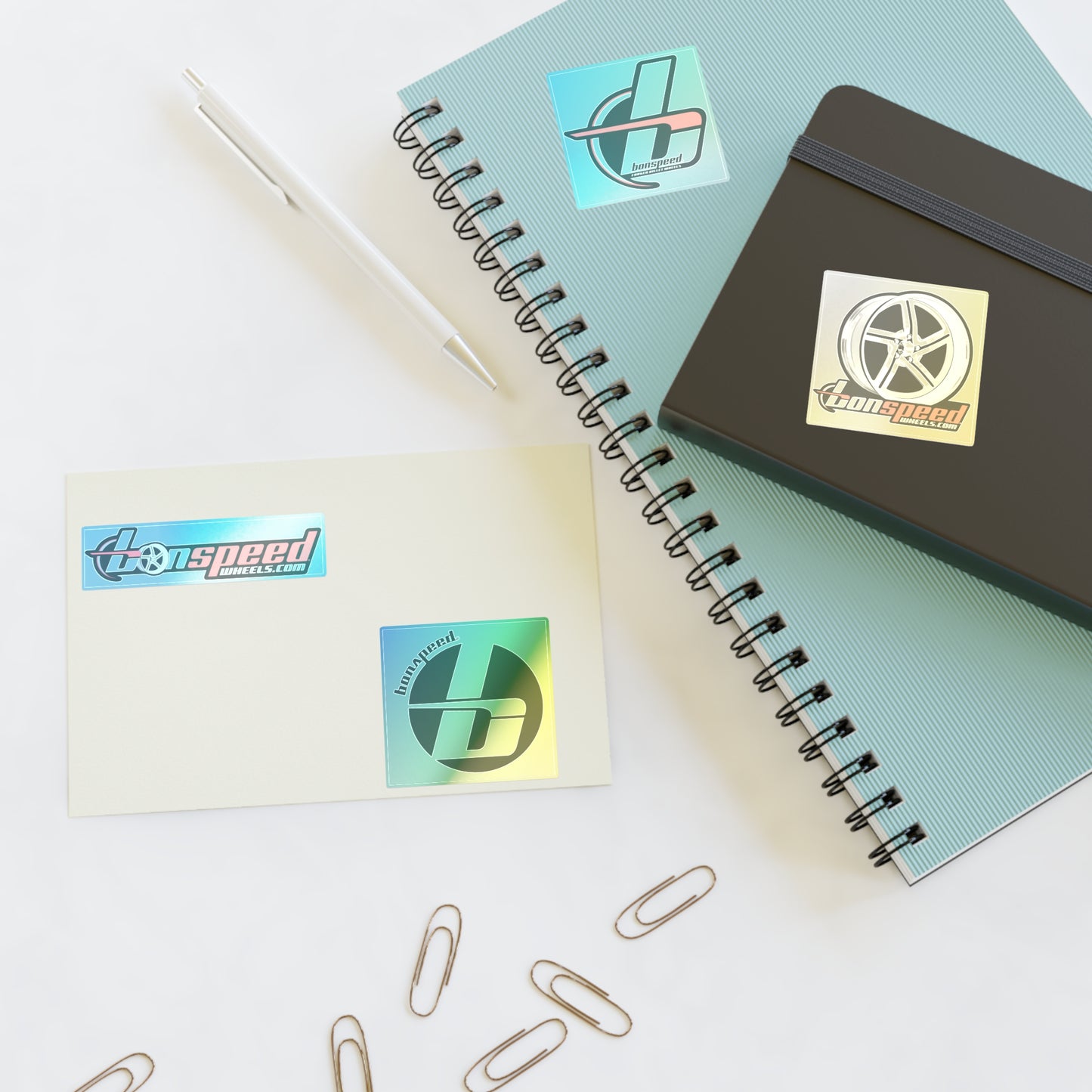 bonspeed Wheels Sticker Sheets - Billet Wheel Designs, Circle b logo 4 Styles