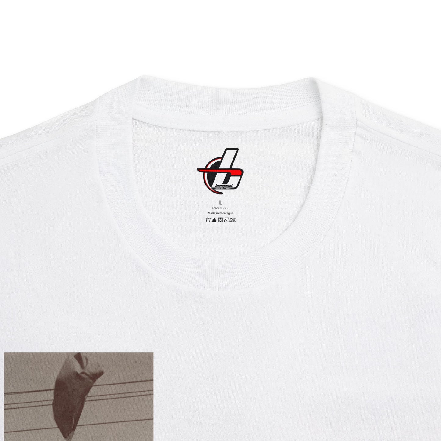 Vintage Racing Flag Man Unisex Classic Tee, Cool Design Right Chest, bonspeed