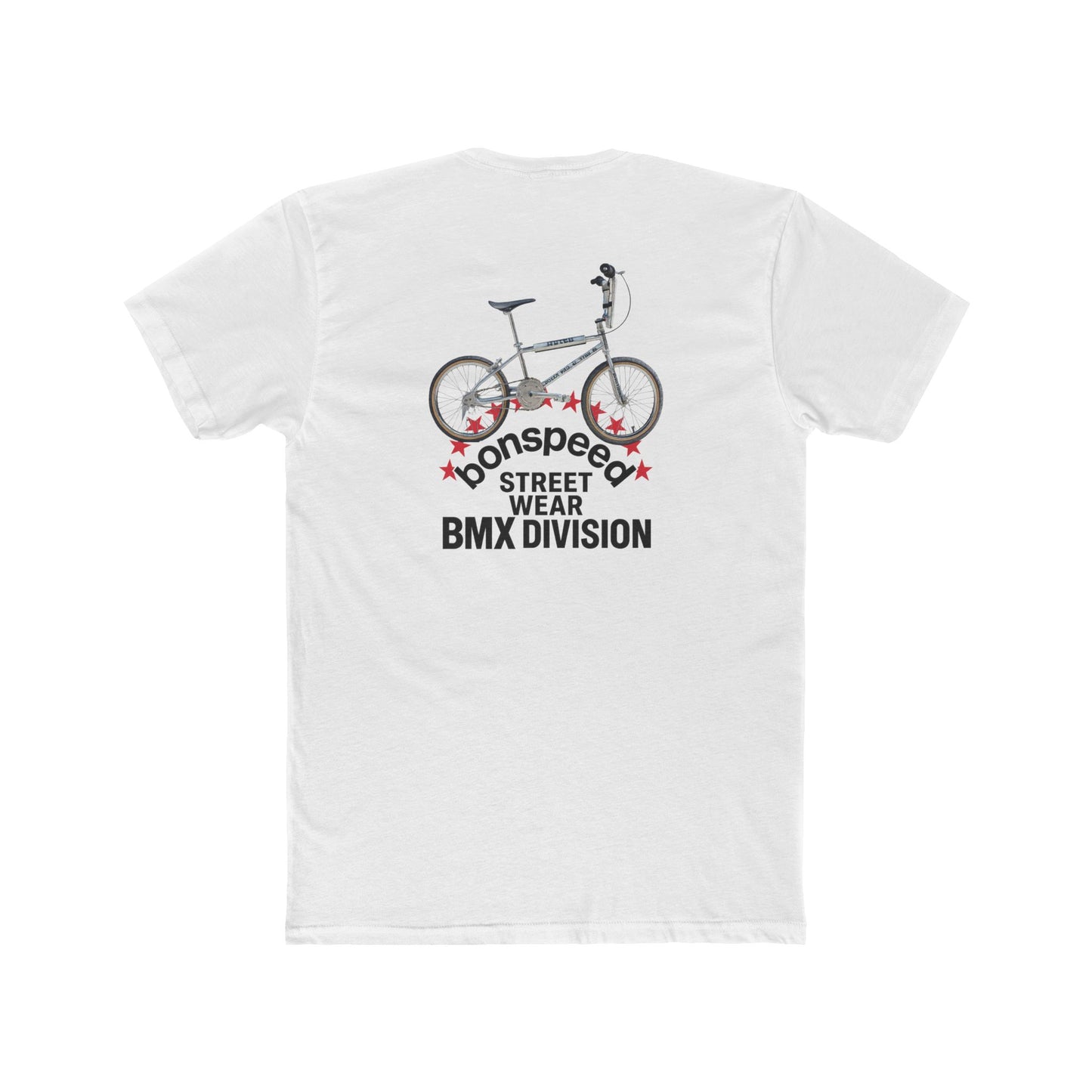bonspeed BMX Division Tee, The Big Red Stars of Bicycle Motocross Graphic T-Shirt