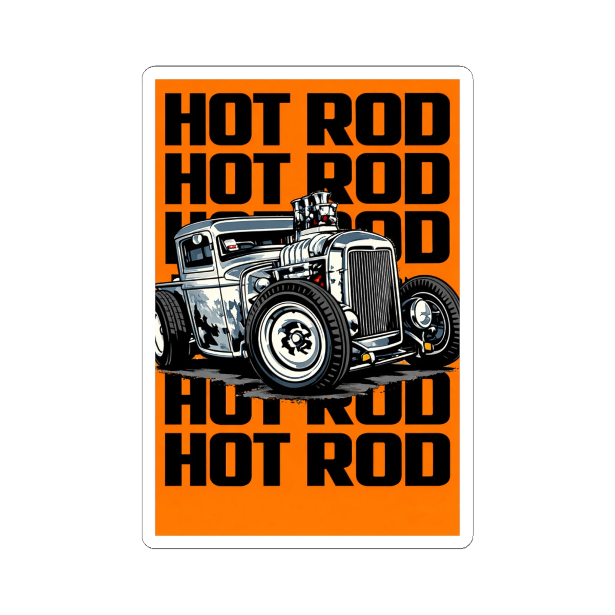 Hot Rod Graphic Sticker | Vintage Rat Rod Car Kiss-Cut Sticker bonspeed