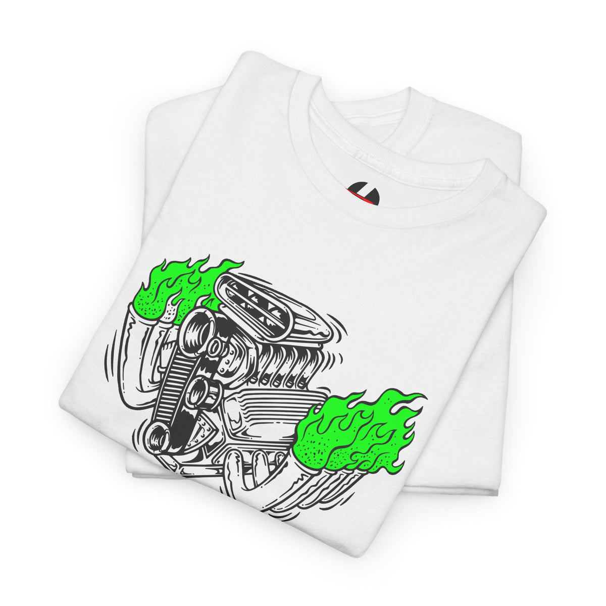 Fink Flame Logo Tee — Green Flame Hotrod Graphic T-Shirt