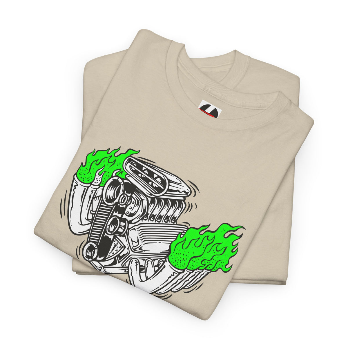 Fink Flame Logo Tee — Green Flame Hotrod Graphic T-Shirt