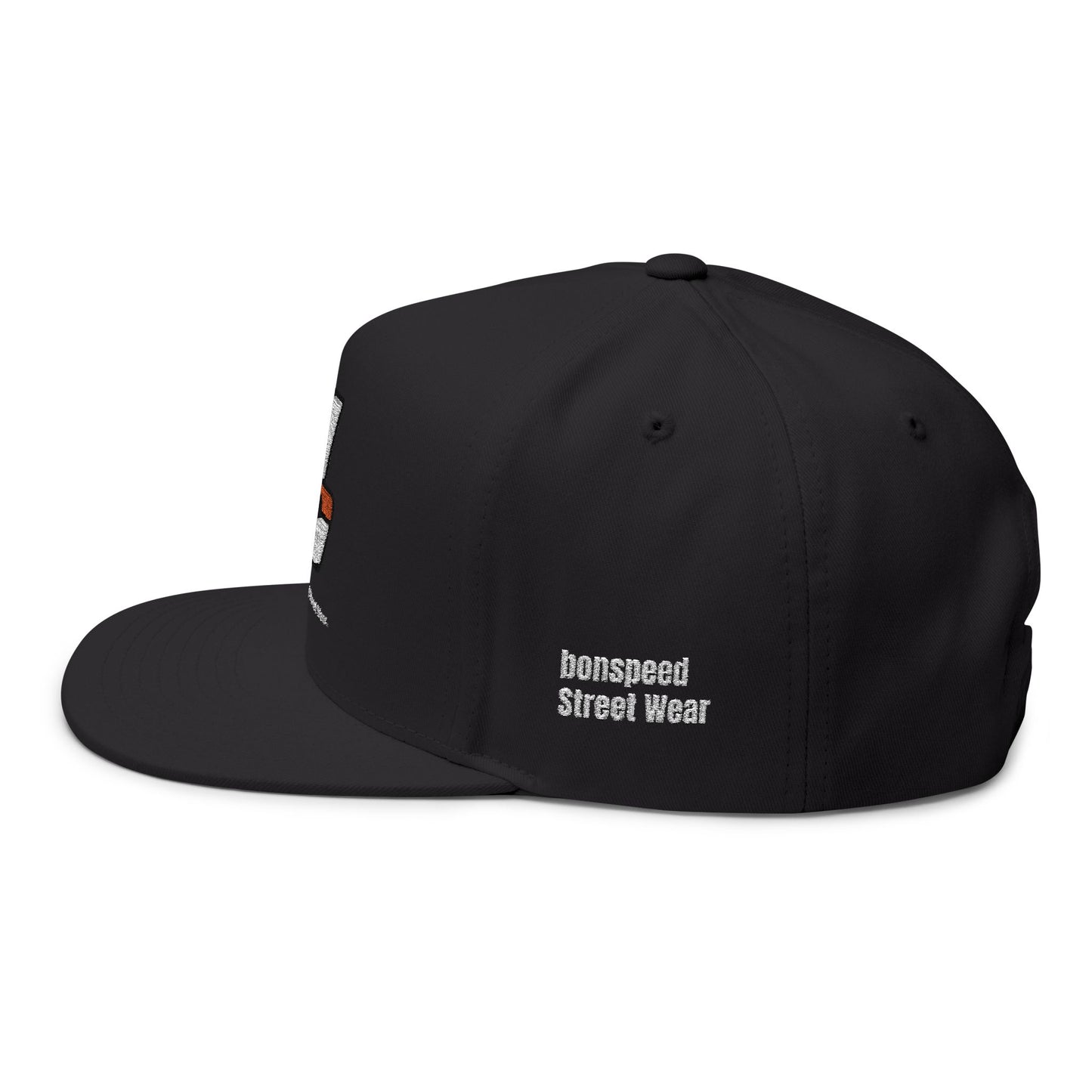 bonspeed Street Wear Flat Bill Cap with Embroidery - Your Perfect Hat, Car Shows, and Gifts, Adjustable Hat