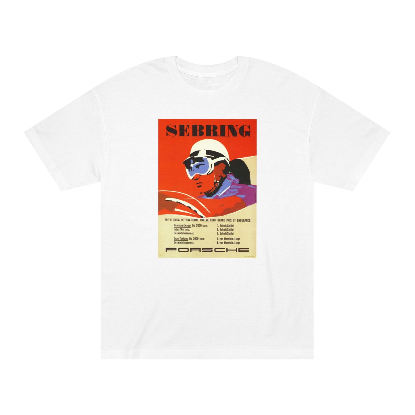 Sebring Racing Art Tee, Unisex Classic Tee, Vintage Porsche Car Shirt, Auto