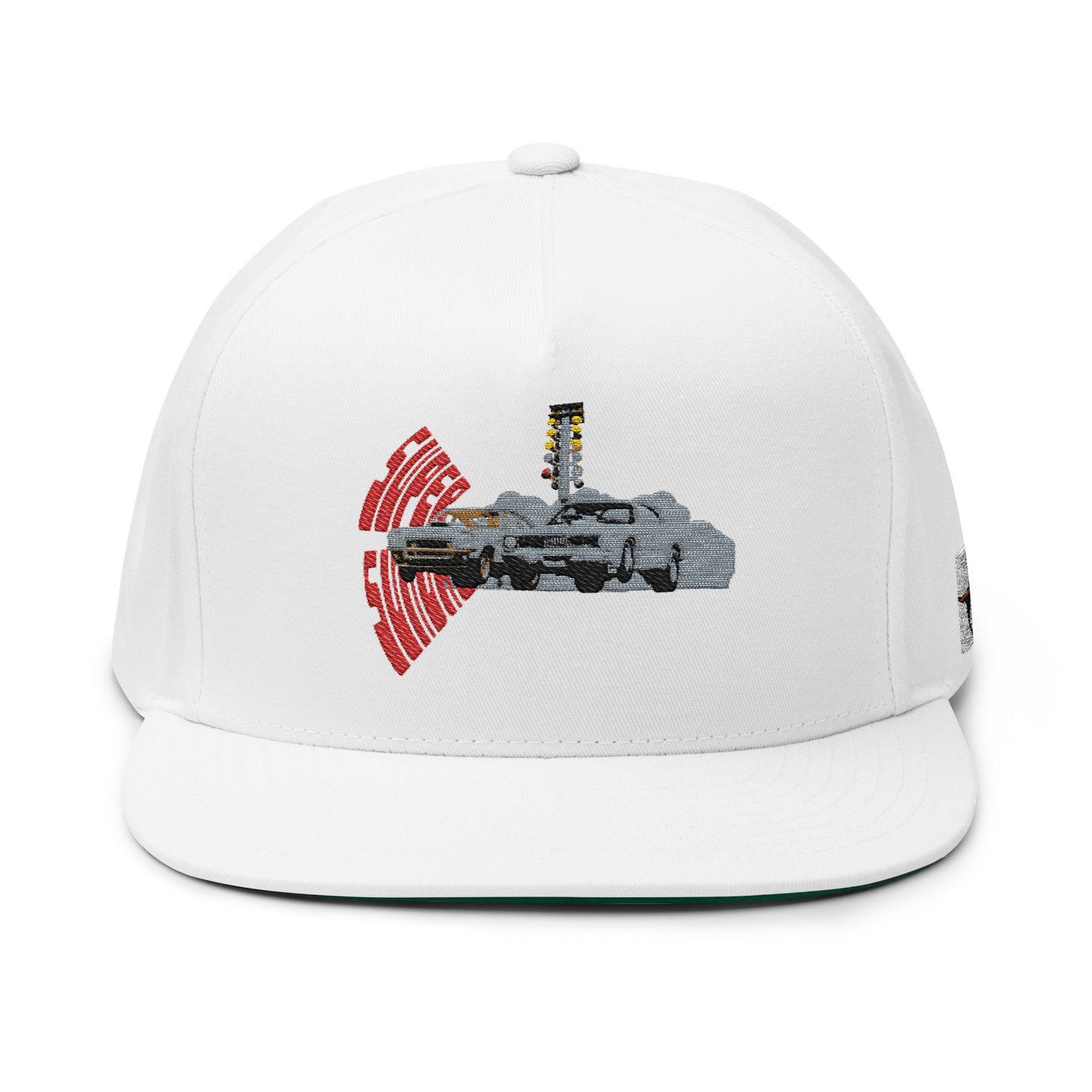 Vintage Pro Stock Drag Race Flat Bill Cap with Embroidery, bonspeed 1970s Style