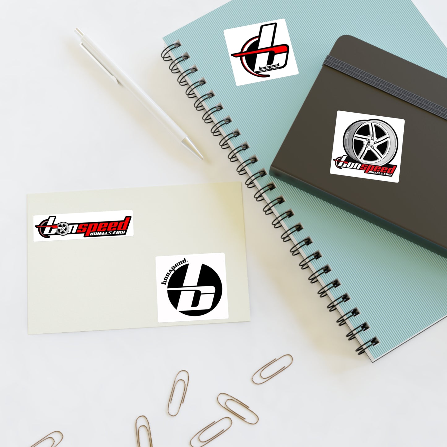 bonspeed Wheels Sticker Sheets - Billet Wheel Designs, Circle b logo 4 Styles