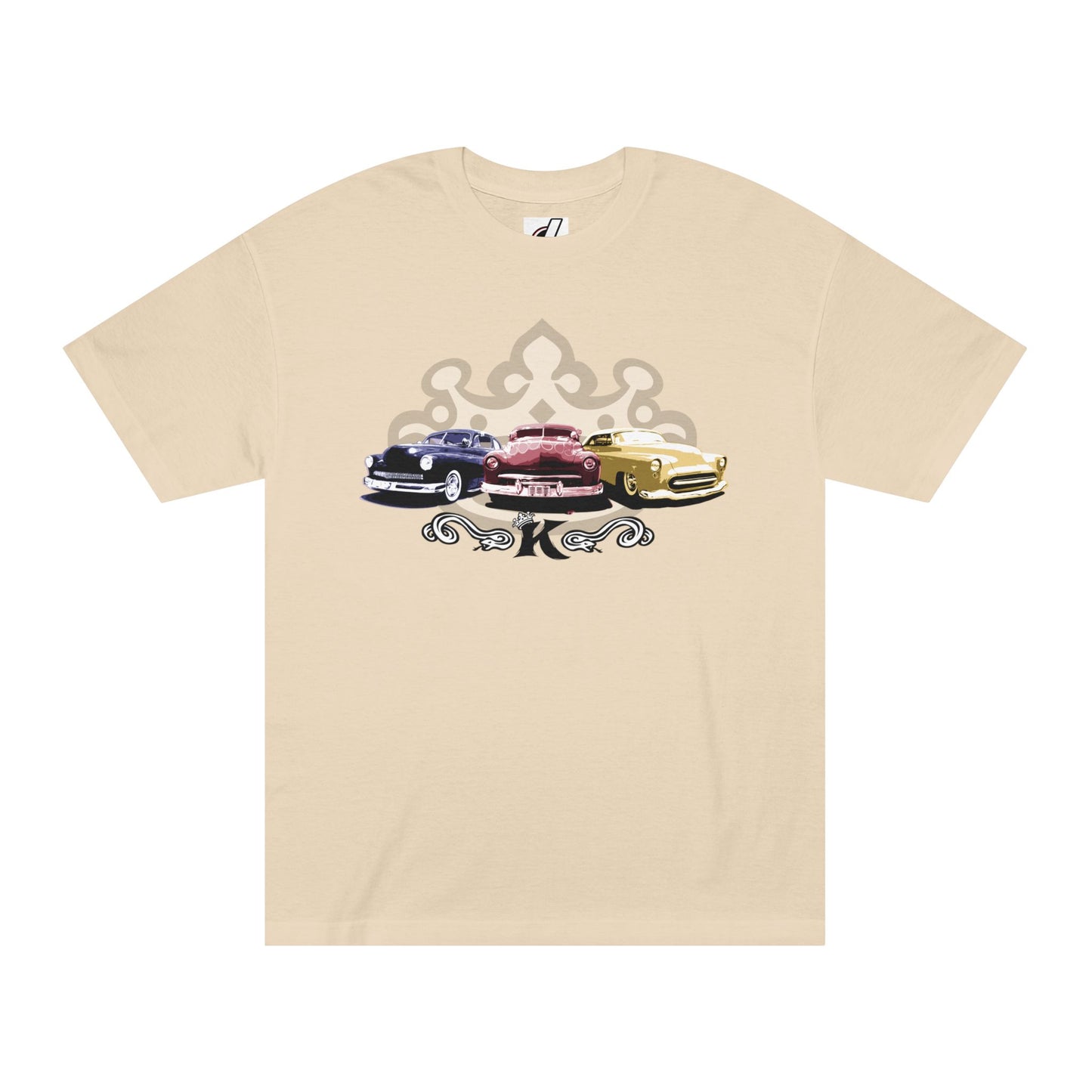 Kings of Kustom Cars T-Shirt, Three Kings, bonspeed Original, Tan, Black & White