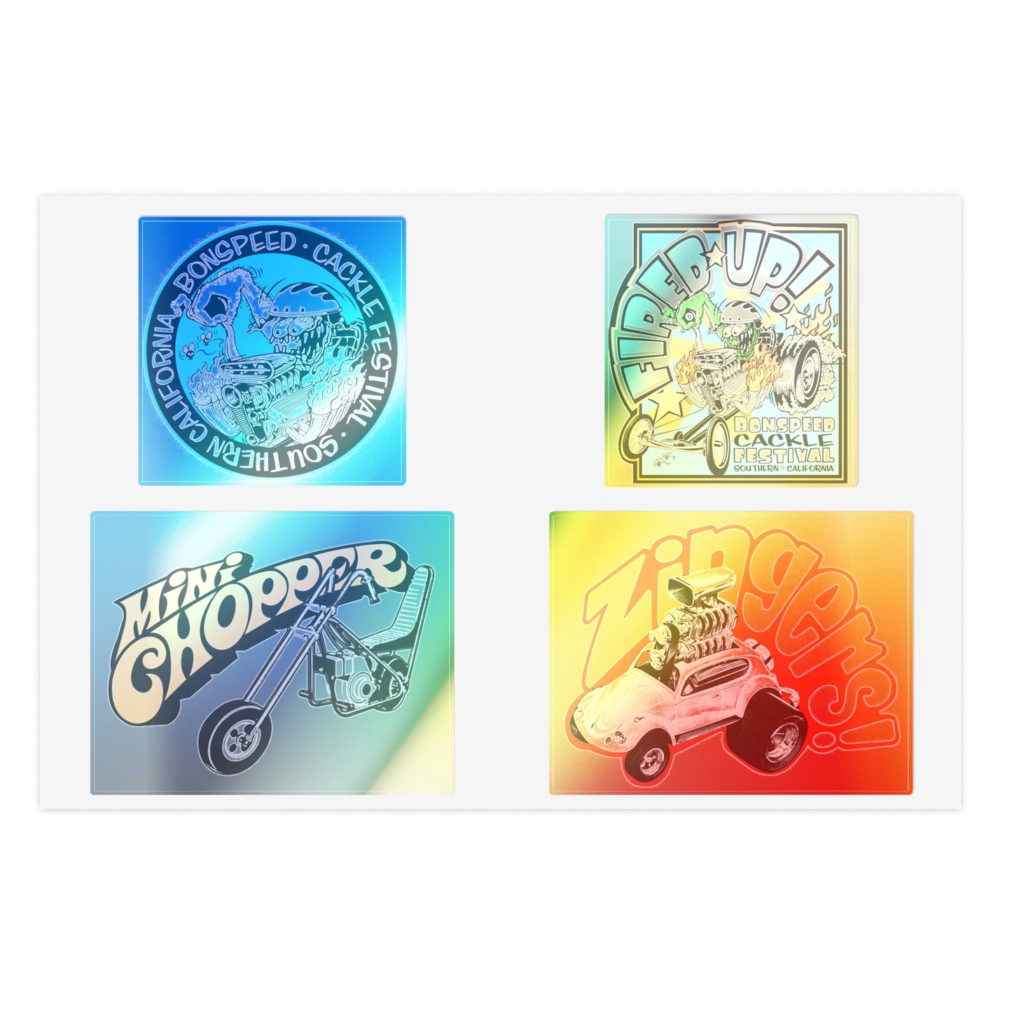 Rat Fink Style Sticker Sheets 60's Styles, Mini-Bike, Zinger VW, Decals