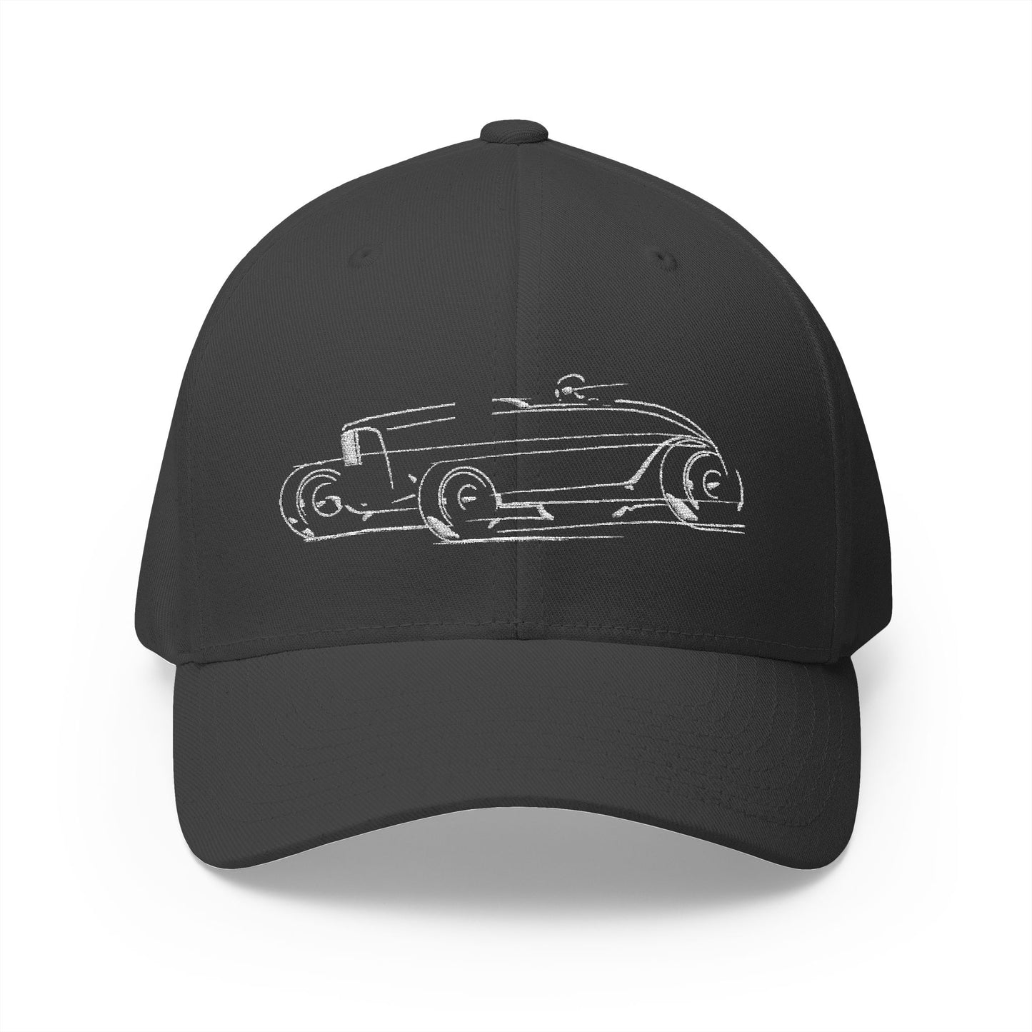 LAND Icon FlexFit Embroidered Cap, 1932 Ford Hot Rod Dry Lakes Racer Hat, bonspeed Street Wear