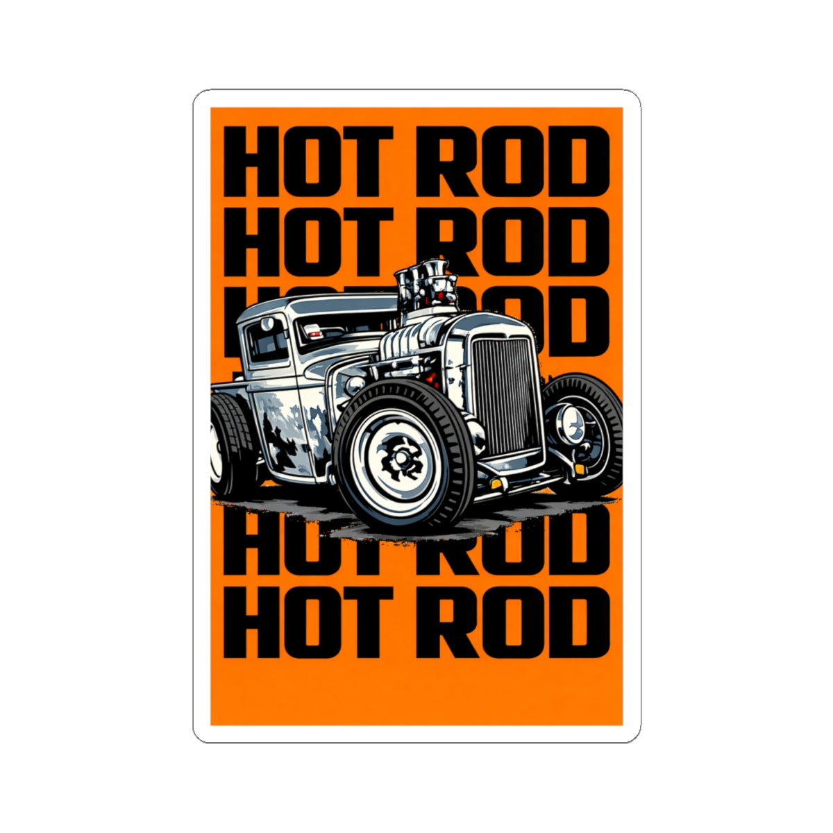 Hot Rod Graphic Sticker | Vintage Rat Rod Car Kiss-Cut Sticker bonspeed