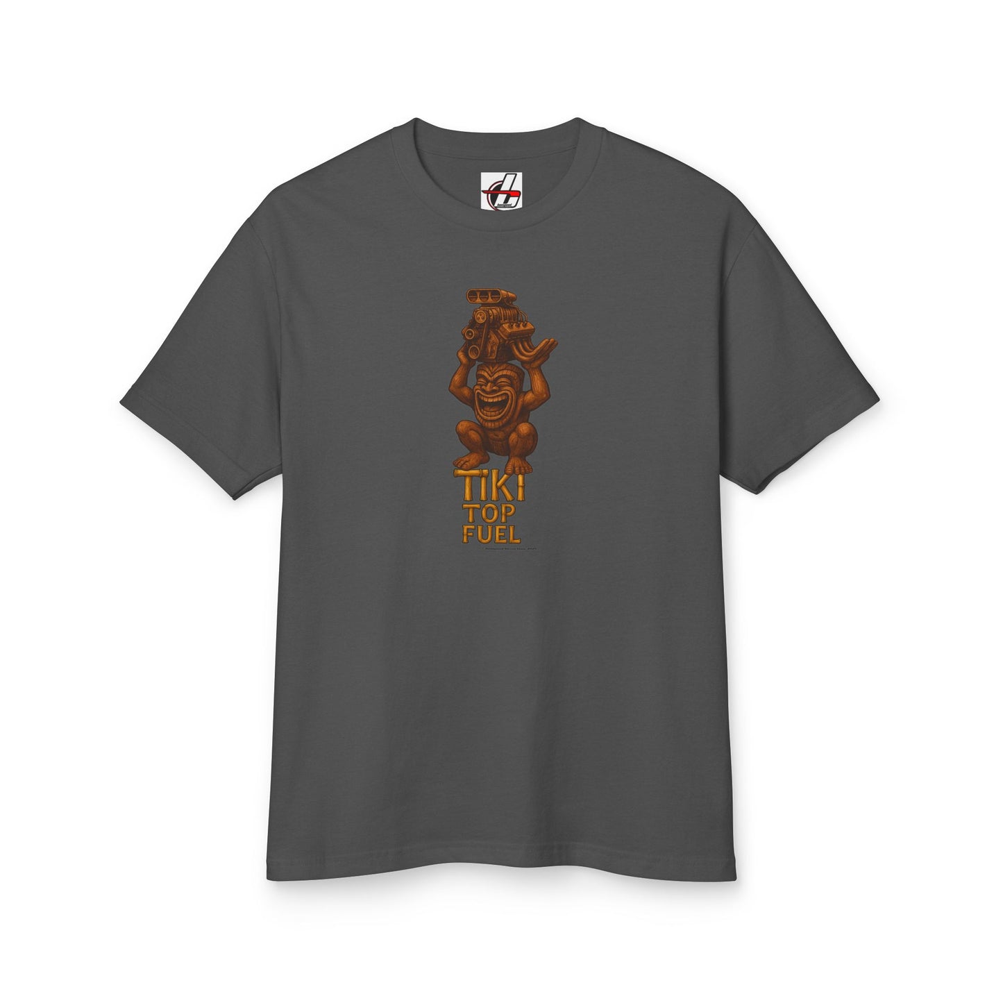 Tiki Top Fuel Heavyweight Cotton Tee with Fun Fusion of Drag Racing and Tiki, Gift for Friends, Unisex T-Shirt, Everyday Style