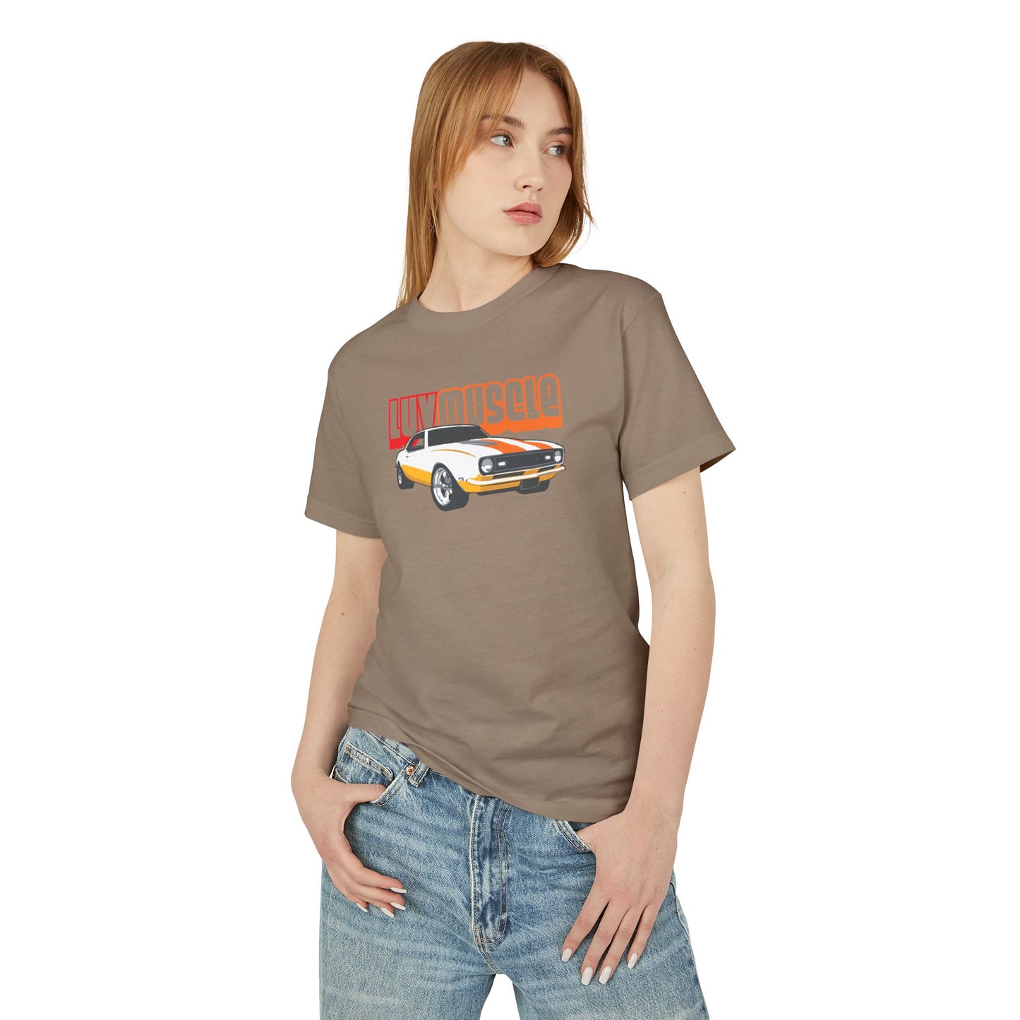Muscle Car Graphic Tee for Car Lovers, Vintage Women's Style Shirt, Garment Dyed Tee, bonspeed Street Wear
