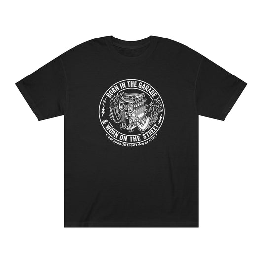 Born in the Garage, Worn on the Street Vintage Car Graphic T-Shirt Flames Tee