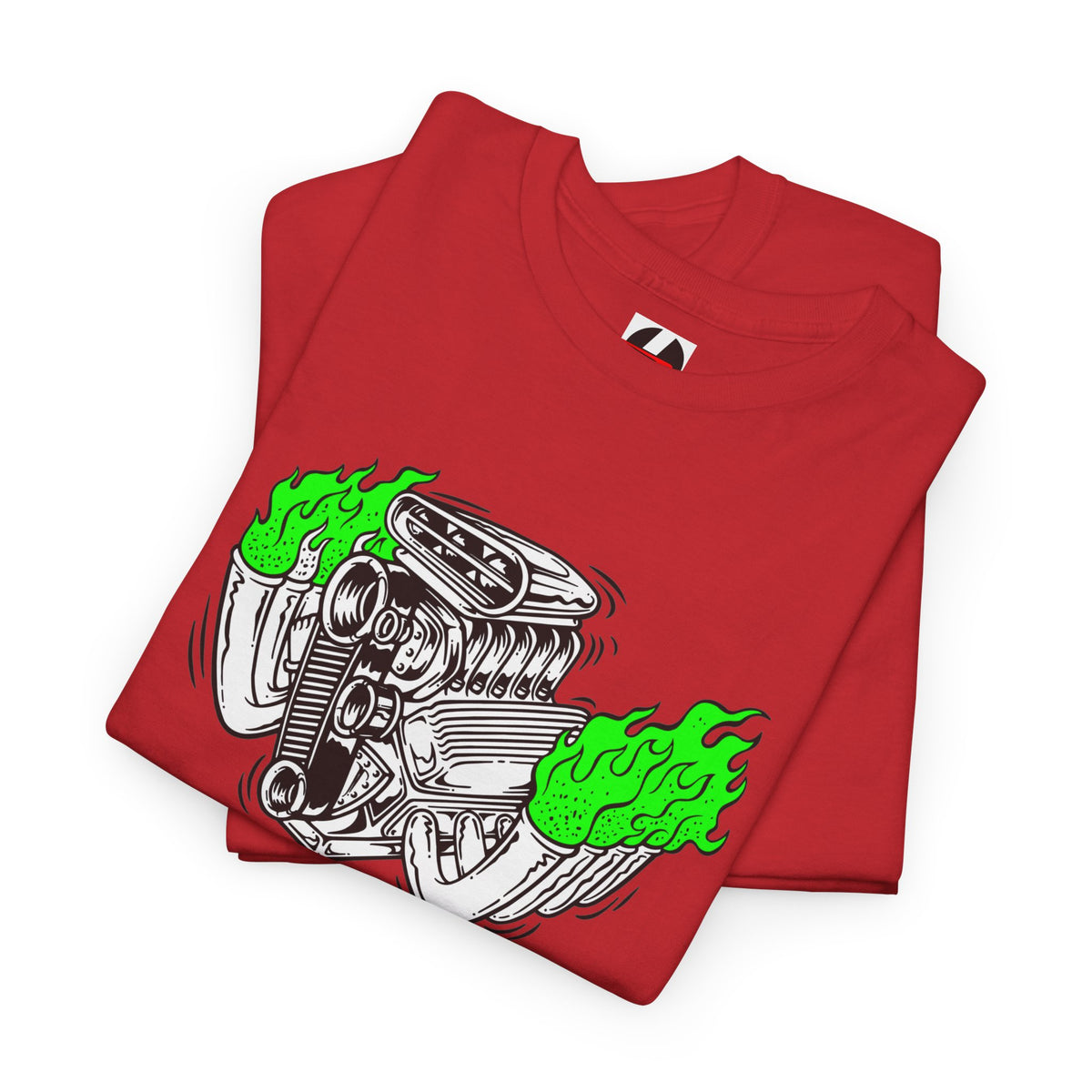 Fink Flame Logo Tee — Green Flame Hotrod Graphic T-Shirt