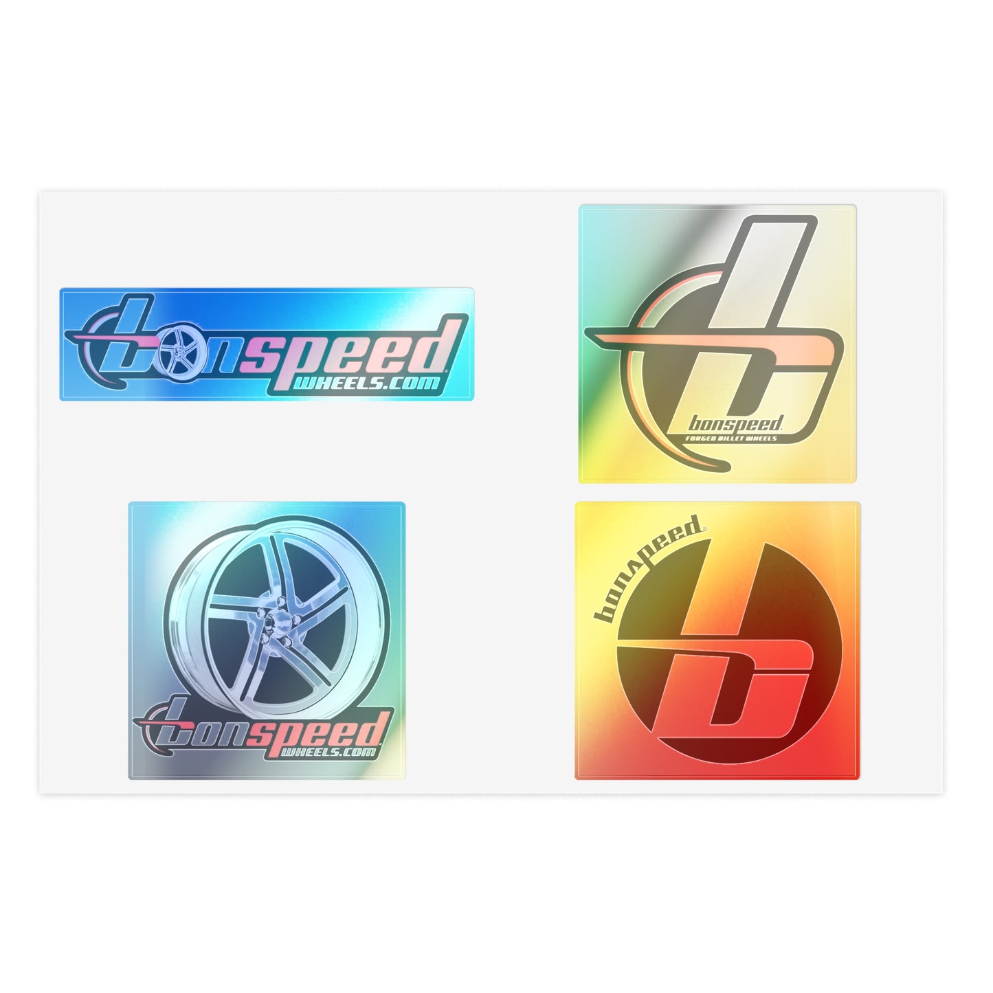 bonspeed Wheels Sticker Sheets - Billet Wheel Designs, Circle b logo 4 Styles