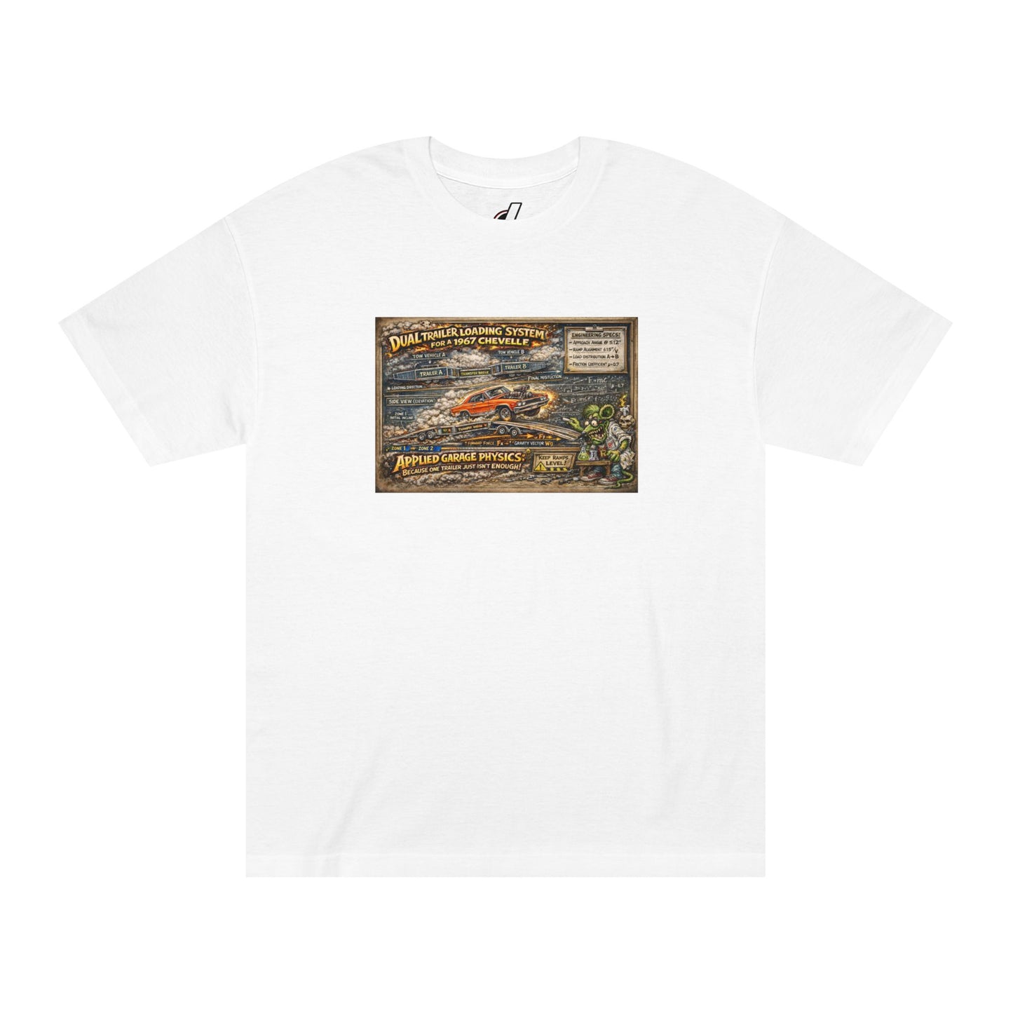 Dual Car Trailer Loading Method T-Shirt, Funny Rat Fink Style 67 Chevelle Shirt