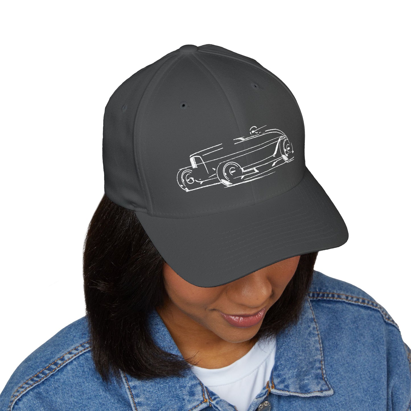 LAND Icon FlexFit Embroidered Cap, 1932 Ford Hot Rod Dry Lakes Racer Hat, bonspeed Street Wear