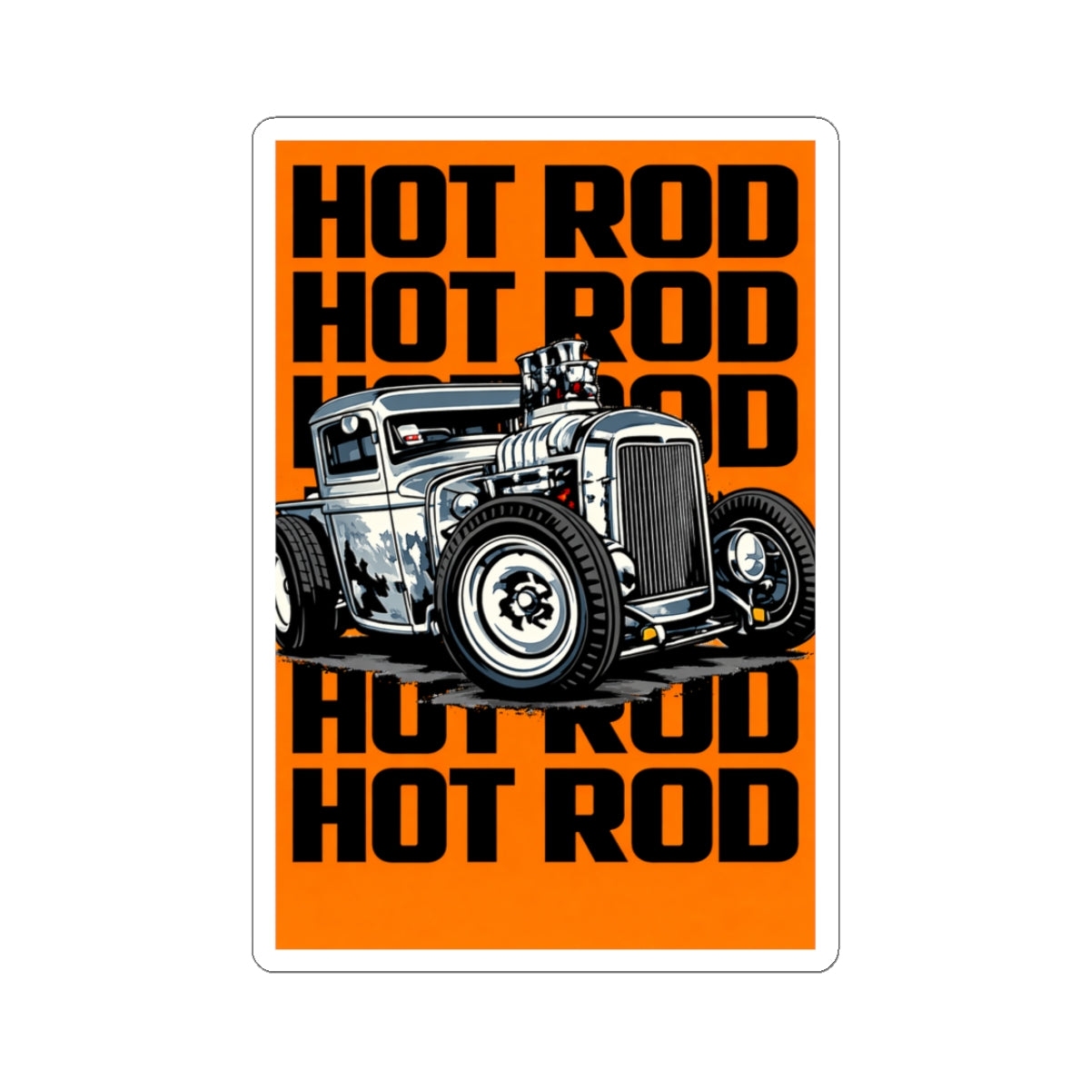 Hot Rod Graphic Sticker | Vintage Rat Rod Car Kiss-Cut Sticker bonspeed