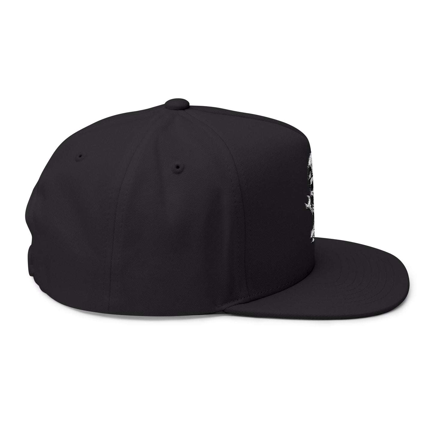 Skull & Wrench Flat Bill Cap, Direct Embroidered Cap for Motorheads, bonspeed