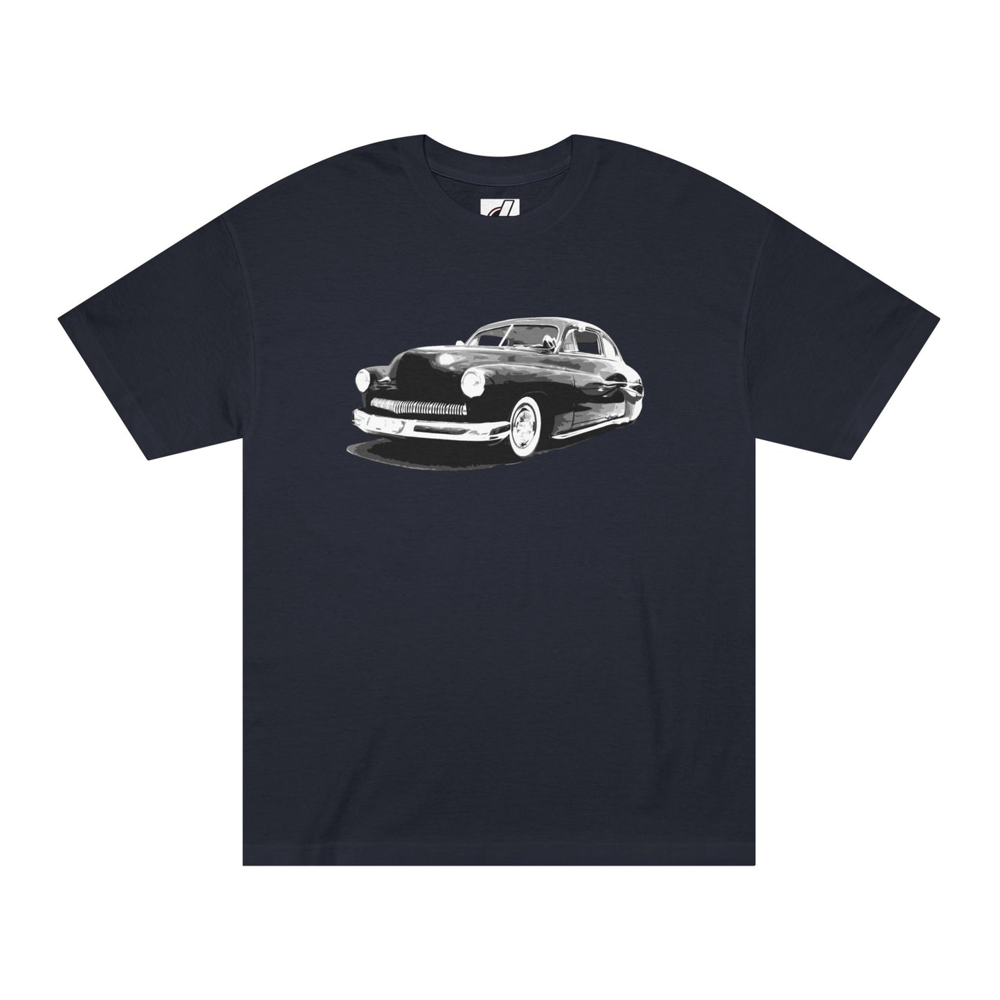 Chopped Merc T, Vintage Kustom Car Shirt, bonspeed Original, Black, Sand & White