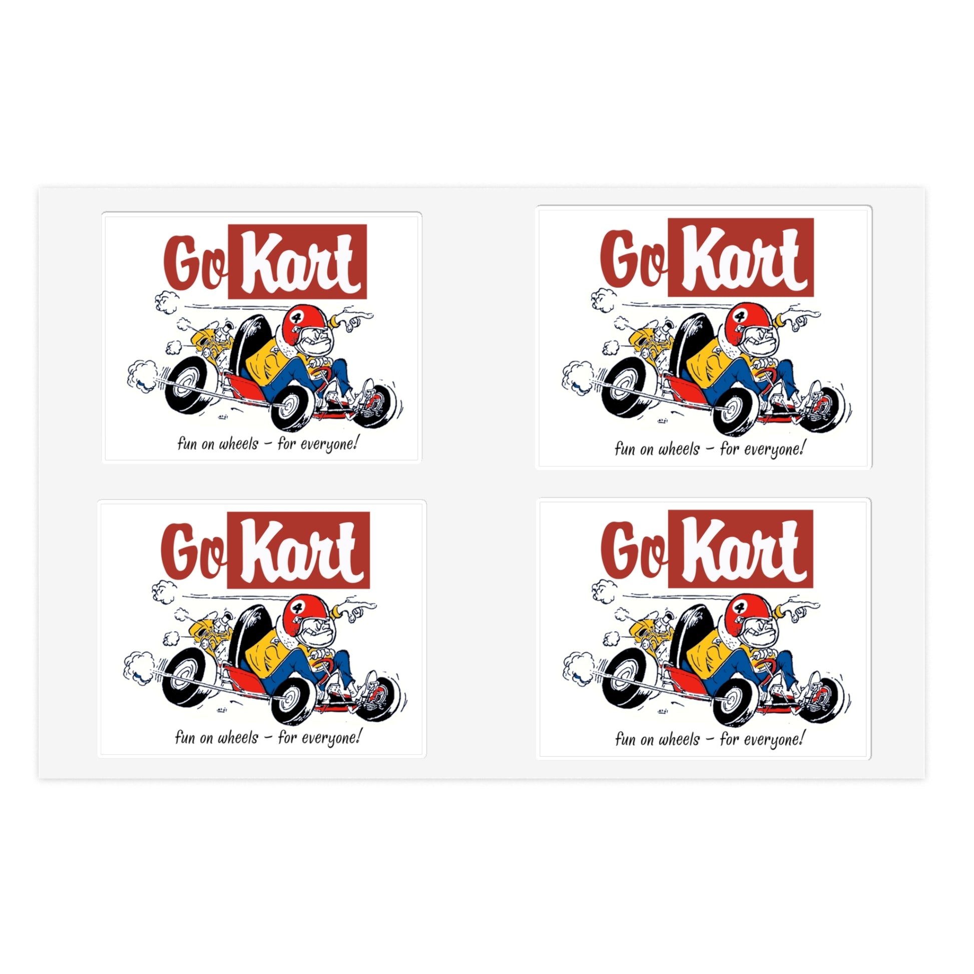 A sticker pack of vintage Go Kart decals