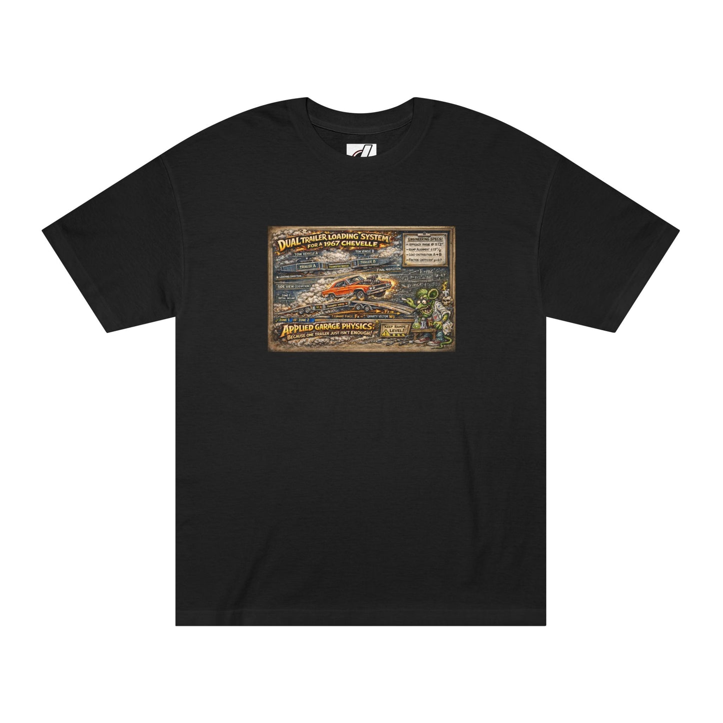 Dual Car Trailer Loading Method T-Shirt, Funny Rat Fink Style 67 Chevelle Shirt