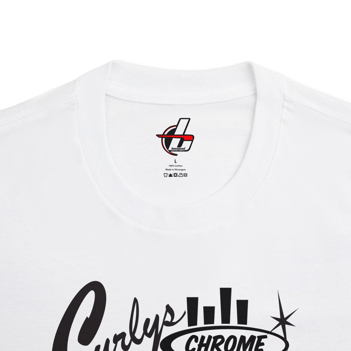 Curlys Chrome Shop Vintage bonspeed t-shirt, Chopped Mercury, Hot Rod, Kustom Style