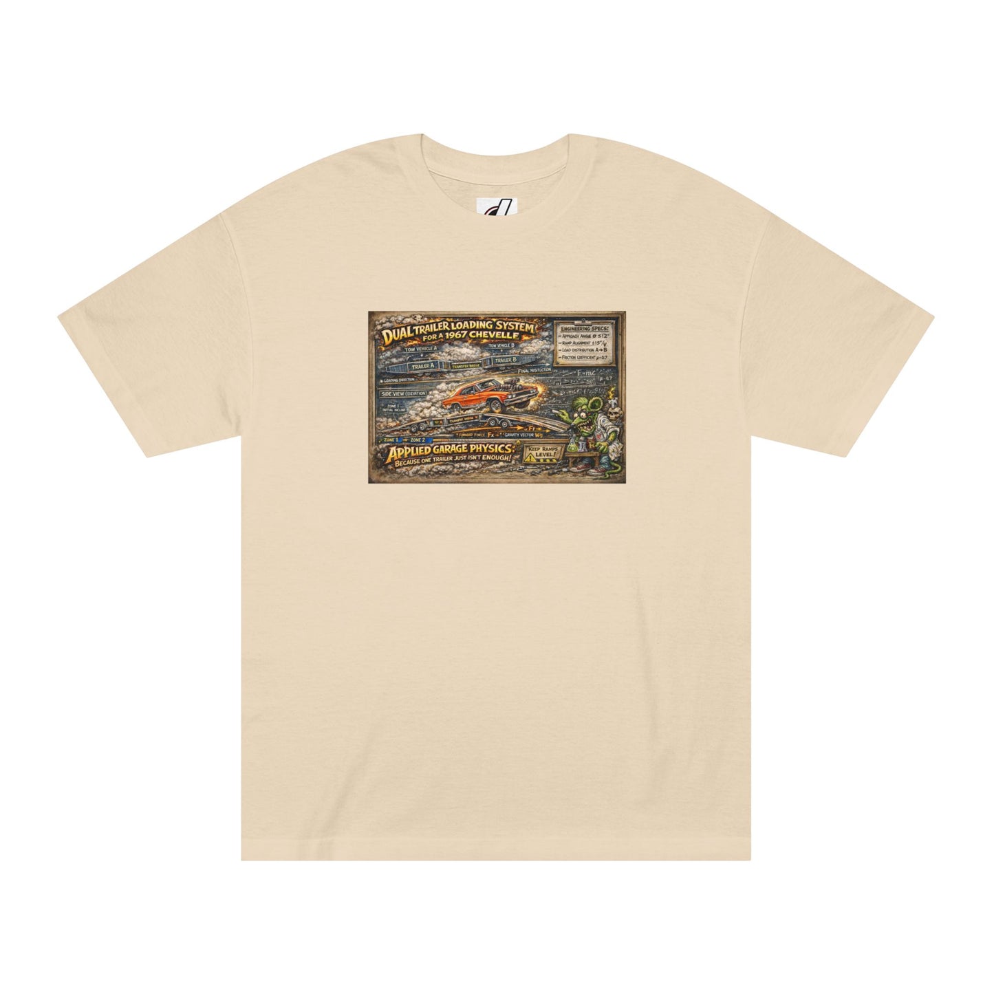 Dual Car Trailer Loading Method T-Shirt, Funny Rat Fink Style 67 Chevelle Shirt