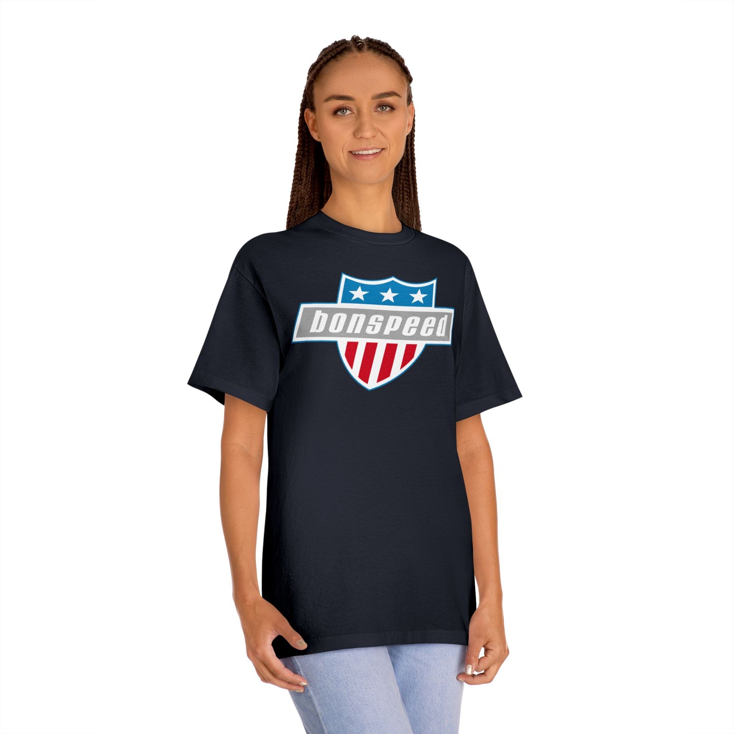 bonspeed American Shield Graphic Tee, Muscle Car Style, Performance T-Shirt