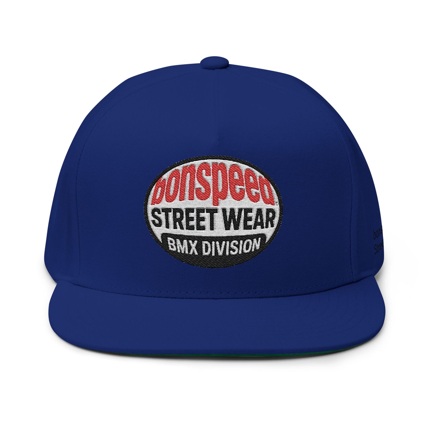 bonspeed Street Wear Embroidered Flat Bill Cap — BMX Division Snapback