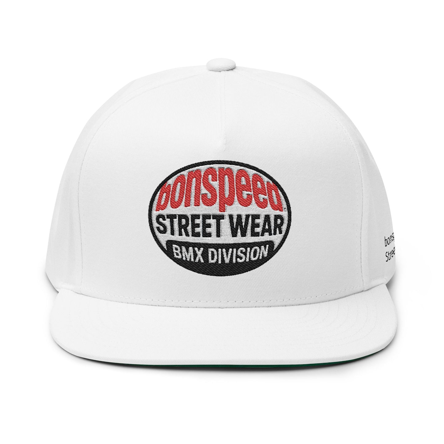 bonspeed Street Wear Embroidered Flat Bill Cap — BMX Division Snapback