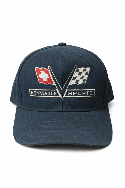 Bonneville Cross Flags Muscle Car Hat With Snap Back
